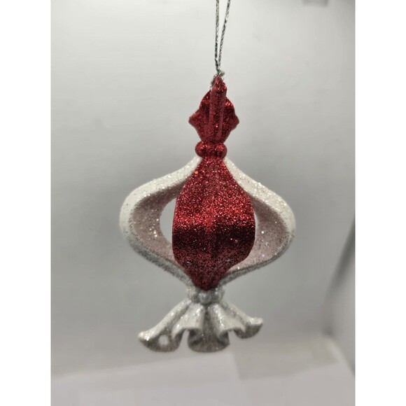 Frontgate Red and Silver Candy Wrapper Ornament - Picture 4 of 5